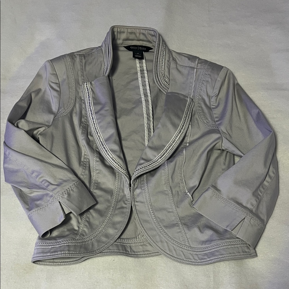 White House Black Market Light Gray Women's Blazer Bling y2k